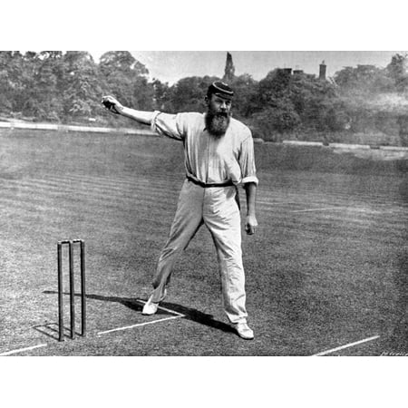 W.G. Grace Bowling at the Crystal Palace Cricket Ground Print Wall (Best Cricket Bowling Machine)