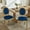Blue, variant on 2 Dark Gray Linen French Dining Chairs, Solid Wood Legs For Support, Sw1845dg Style Fabric, Frame, Excellent Cushioning,