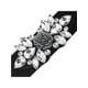 thumbnail image 2 of Cinturones elásticos para mujeres, banda de cintura de flores de rosa vintage elegante con rhinestones para vestido abrigo 80x6cm/31.5x2.4" banda negra-blanca, 2 of 6