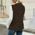 thumbnail image 6 of RYRJJ Puffer Vest Women Fall Winter Quilted Jacket Zip-Up Sleeveless Warm Outwear Vests Lightweight Collarless Coats with Pockets(Coffee,M), 6 of 9