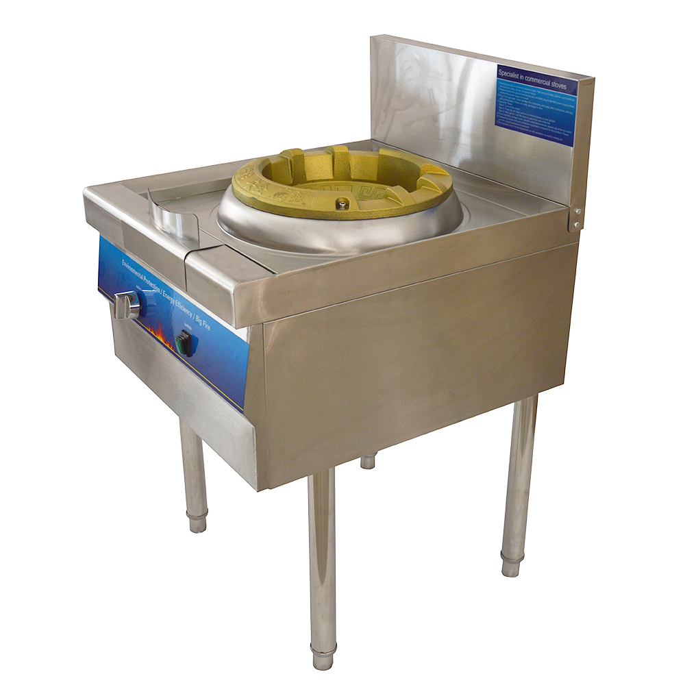 EQCOTWEA Commercial Single-head High Fierce Fire Stove Chinese Wok Range Gas Stove with Baffle