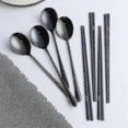 thumbnail image 3 of 4 Sets Korean Chopsticks Korean Spoons Black Stainless Steel Chopsticks Spoon Service For 4 People, 3 of 5