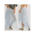 thumbnail image 2 of Raccmtaty Women's Midi Skirts Lace Elastic High Waist Skirts Spring Summer Irregular Hem Casual Skirts, 2 of 7