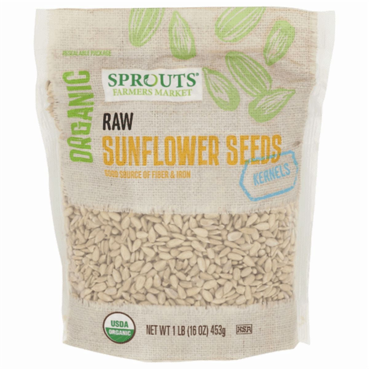 Sprouts Organic Raw Sunflower Seed Kernels 16 oz (Pack of 2)