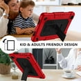 thumbnail image 7 of for TCL Tab 8 V/Tab 8 SE (6048E) Tablet Case Soft Silicone Rubber Heavy Duty Hybrid Had Back Shell Protection Shockproof Kids Friendly with Built in Stand Shoulder Strap (Black+Red), 7 of 7