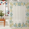 thumbnail image 6 of Shower Curtains Sets for Bathroom Decor Vintage Winter Snowflake Waterproof Bathroom Curtain with Hooks, Abstract Geometric Art for Bathroom Decor,60x72IN, 6 of 9
