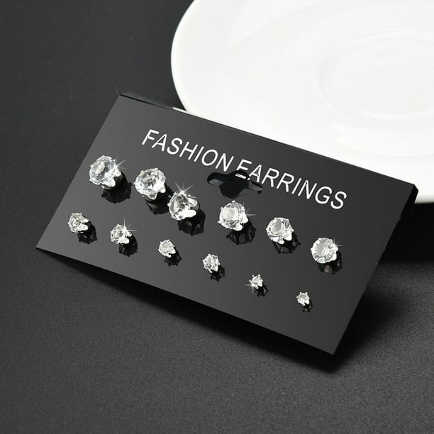 Pendientes de botón para mujer, pendientes de botón, pendientes de botón para mujer, 6 pares, joyería de moda para mujer, pendientes nuevos.