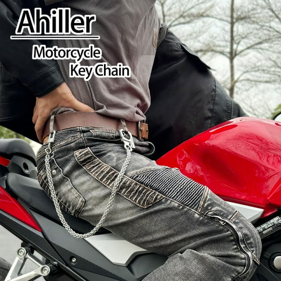 Ahiller Stylish Keychain Pendant Hip-Hop Street Style Belt Chain Unisex Single-Piece Keychain Heavy-Duty Stainless Steel Key Wallet Chain Halloween & Christmas Gift Best Gift Accessory