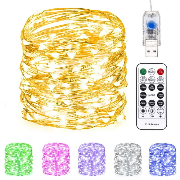 Guirnalda de luces LED centelleantes Siuholi de Fairy Lights, 20 m, 200 LED, USB