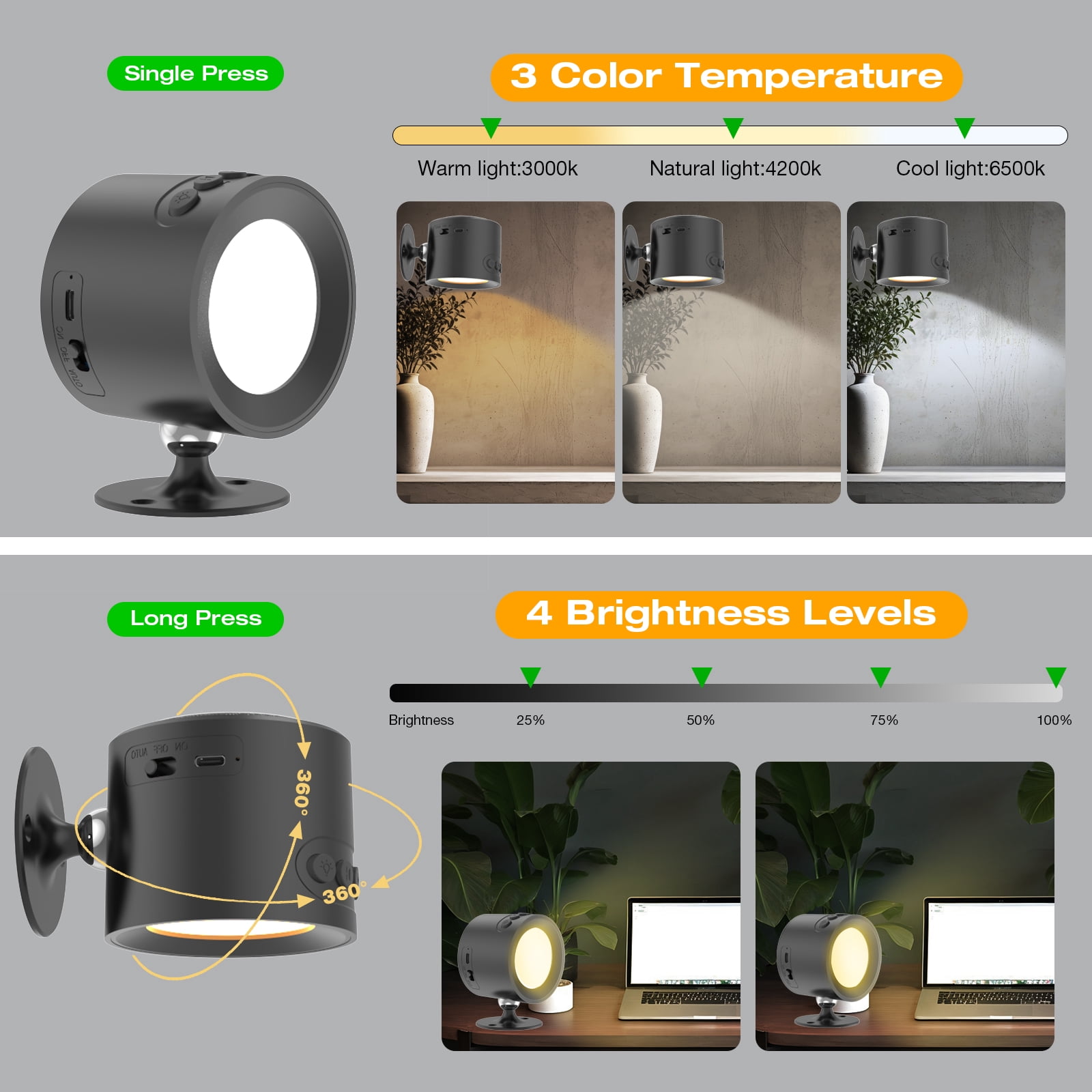Musqua 30 Natural Soothing Sounds White Noise Machine with LED Wall Sconce Night Light for Baby Kids Adults