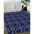 thumbnail image 3 of Ahgly Company Machine Washable Indoor Round Transitional Night Blue Area Rugs, 8' Round, 3 of 7
