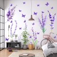 thumbnail image 1 of HANXIULIN Pegatinas decorativas de flores de mariposa moradas Pegatinas de decoración de pared para el hogar Decoración del hogar, 1 of 5