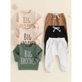 thumbnail image 3 of TheFound Toddler Boy Fall Outfits Letter Print Big Brother Long Sleeve Sweatshirt Pants 2 Pcs Set, 3 of 9