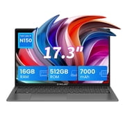 Windows 11 Laptop Computer 17.3 inch RGB Display Laptop, 16GB RAM 512GB SSD, Quad-Core Processor Intel N150 , 1600x900, Intel Graphics, Office 365, BT5.0