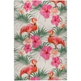 thumbnail image 2 of Addison Rugs Dream Shag Premium Machine Washable Transitional Leaves & Flamingos Pink Rectangle Rug, 9' x 12', 2 of 8