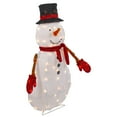 thumbnail image 4 of Northlight 32" Lighted 3D Chenille Snowman in Top Hat Outdoor Christmas Decoration, 4 of 6