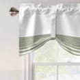 thumbnail image 5 of Modern Sage Tie Up Valances Curtain, Adjustable Kitchen Green Classic Stripe Valances for Windows Decor, Rod Pocket Short Curtains Set for Bedroom/Bathroom, 42"x12", 5 of 9