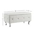 thumbnail image 2 of AC Pacific White Crystal Tufted Storage Bench, 2 of 9