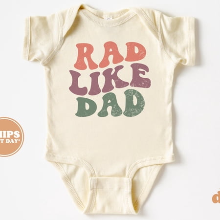 Baby Bodysuit, Rad Like Dad Bodysuit, Father'S Day Baby Girl Retro Baby Bodysuit Cute Baby Onesie, BABY BODYSUIT LAT 4424