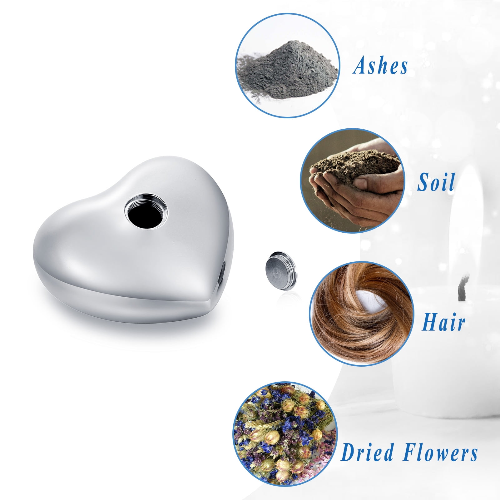 Heart Keepsake Urn - For Human Ashes Mini Urn with Box & Stand  Heart Shaped Urn Memorial Small Keepsake Urn Handcrafted Small Memorial Urn for Ashes