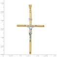 thumbnail image 3 of 14K Two-Tone Gold Charm Pendant Themed 76 mm 42.5 Polished Jesus Crucifix, 3 of 4