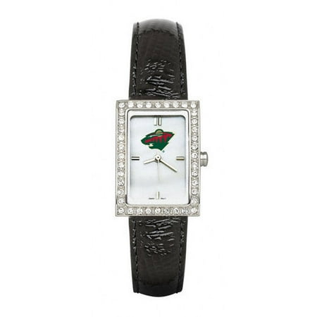 NHL - Minnesota Wild Ladies Allure Watch Black Leather Strap