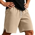 thumbnail image 5 of Besolor Mens Shorts Summer Casual Breathable Drawstring Elastic Waist Casual Workout Shorts with Pockets(Medium,Khaki), 5 of 6