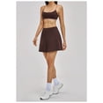 thumbnail image 5 of PISONIC Womens 2 Piece Skirt Set Workout Outfits Tennis Skirts with Built-in Shorts and Spaghetti Strap Sports Bra Gym Yoga Set, 5 of 6