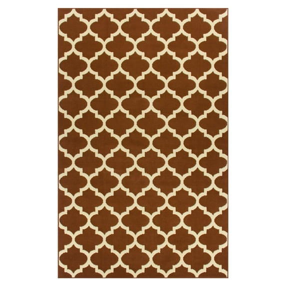 Modern Quatrefoil Maroon Indoor 4x6 Area Rug by Blue Nile Mills