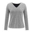 thumbnail image 4 of Silver Womens Shirts Trendy, Polyester Womens Shirts Summer, Long Sleeve T-Shirts for Women, Plain T Shirts for Women, Sequin Casual Tops for Women, Weekend Solid Color Tee Shirts for Women Loose Fit, 4 of 5
