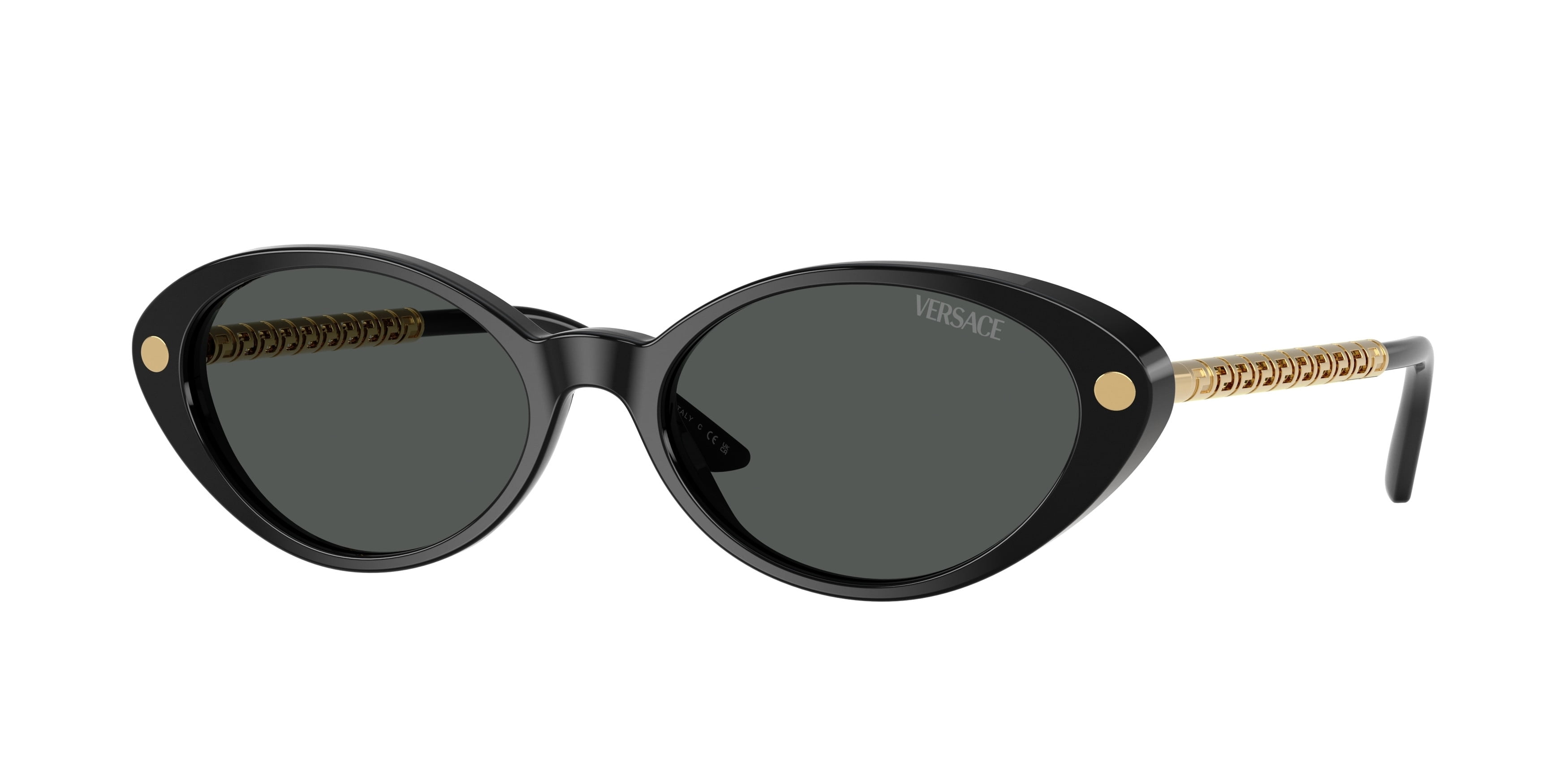 Versace VE 4464 Plastic Unisex Rectangle Sunglasses Black 