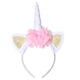 thumbnail image 4 of Falda de tul con unicornio para niñas, con flores esponjosas de color rosa y dorado, para baile, fiesta de cumpleaños, disfraz de tutú para niñas pequeñas, 4 of 5