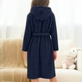 thumbnail image 4 of Cethrio Girls Bathrobes, Warm Winter Fleece Long Sleeve Sleepwear Robes with Belt Navy Size 10-12, 4 of 6