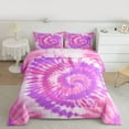 thumbnail image 2 of Manfei Tie Dye Full Size Comforter Sets 3-Piece for Teens Boys Girls,Abstract Watercolor Art Bedding Comforter Set,Purple Pink Lightweight Bedding Sets,Luxury Bedroom Decor,Reversible, 2 of 8