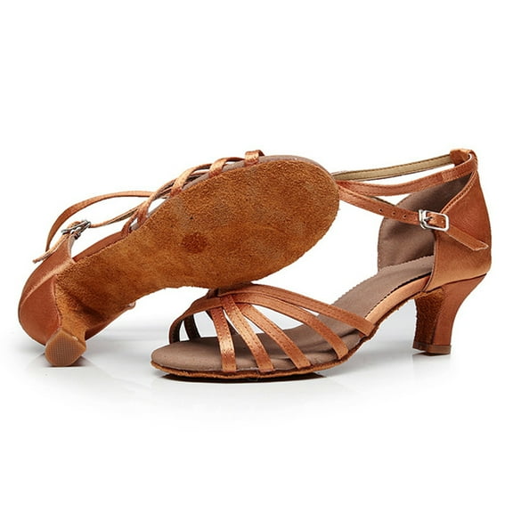 ORDDIART Latin American Dance Shoes Ladies Girls Ballroom Practice 5cm Heel 35 Shoe Size