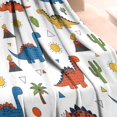 thumbnail image 3 of White Desert Elements Dinosaurs Pattern Blanket,Comfortable Soft Flannel Throw Blanket,All Season,Warm Lightweight Blankets for Sofa Bed Couch Living Room Chair,30"x40", 3 of 4