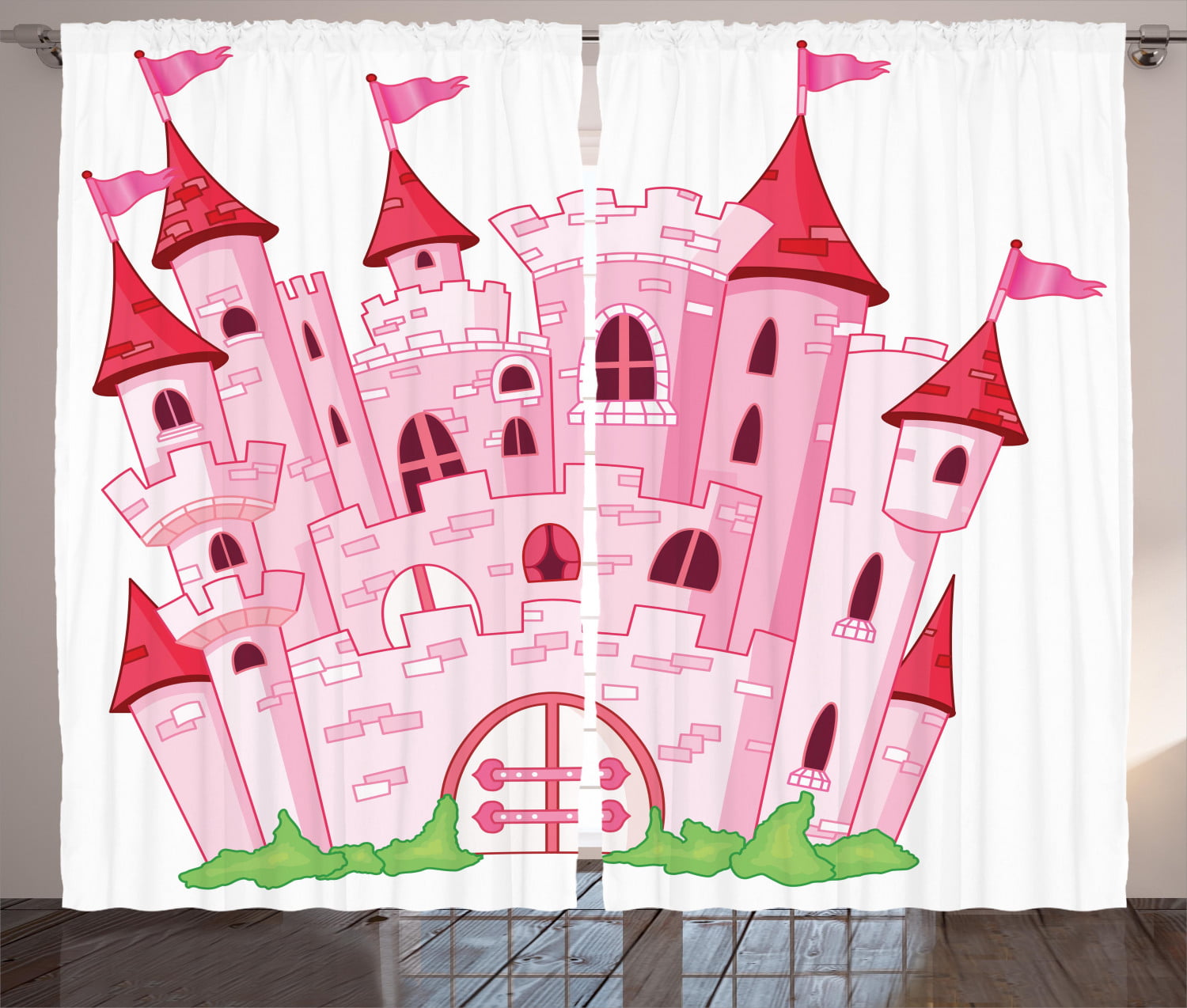 Cartoon Fantasy Castle Window Curtains for Kids Bedroom Blackout Curtains Drapes 