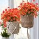 thumbnail image 4 of Flores Falsas Artificiales de 16 Racimos Plantas Anturio Falso Arbustos de Plastico Matas Verdor Jardinera Exterior Interior Decoraciones de Casa, 4 of 5