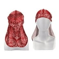 thumbnail image 3 of WIRESTER Polyester Durag Cap Straps Headwraps with Long Tail and Wide Straps - Red Paisley, 3 of 6