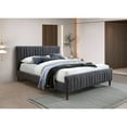 thumbnail image 2 of Omax Decor Spencer Wood/Fabric Upholstered Queen Platform Bed in Dark Gray, 2 of 7