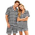 thumbnail image 2 of Couples Matching Pajamas 2 Piece Lounge Set Silk Pajama Satin Pjs Shorts Set Soft Loungewear S-Xxxxl(Men), 2 of 5
