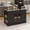 Black, variant on DEXTRUS Kitchen Island with Drop Leaf & Power Outlets, Kitchen Island Cart with Doors & Drawers, Black