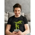 thumbnail image 2 of TRex Dinosaur Graphic Men Black T-Shirt, Male x-Large, 2 of 4