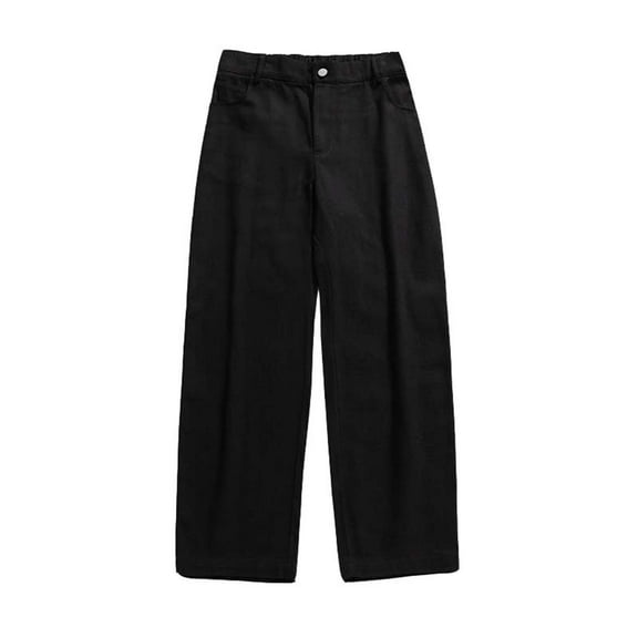 Men's Casual Pants Men's Loose Texture Basic Solid Color Pants Casual Long Black XL