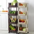 thumbnail image 4 of serony Kitchen Storage Shelf with Wheels Multi-function Movable Cart Laundry Layered Organizer Rack, Coffee, 4 Layer, 4 of 8