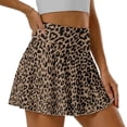thumbnail image 4 of KUIFORTI Leopard Print Womens Tennis Skirt Hard Wearing High Waisted Golf Skort with 2 Pockets Breathable Casual Athletic Skirts for Workout Pickleball Running, 4 of 7