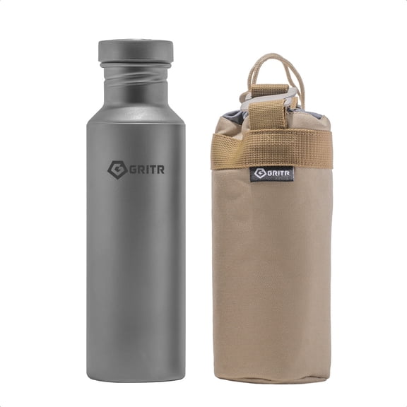 GRITR Titanium Ultralight Leakproof Reusable Sport Water Bottle, 24 fl oz