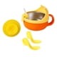 thumbnail image 3 of Tazón de bebé,Tazón Contenedor de comida con succión Cuchara Tazón para bebé,Juego de cuchara y tazón aislante de acero inoxidable para bebé,Utensilios Platos de comida Tazón de Naranja, 3 of 9