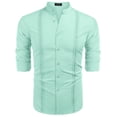 thumbnail image 5 of COOFANDY Men's Long Sleeve Cuban Guayabera Shirt Relax Fit Casual Summer Beach Button Down Shirts, 5 of 6