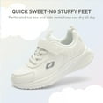 thumbnail image 4 of Kids PU Leather Athletic Sneakers with Hook & Loop Strap, Breathable Mesh Lining, Lightweight Sport Casual Shoes for Boys & Girls, 4 of 8